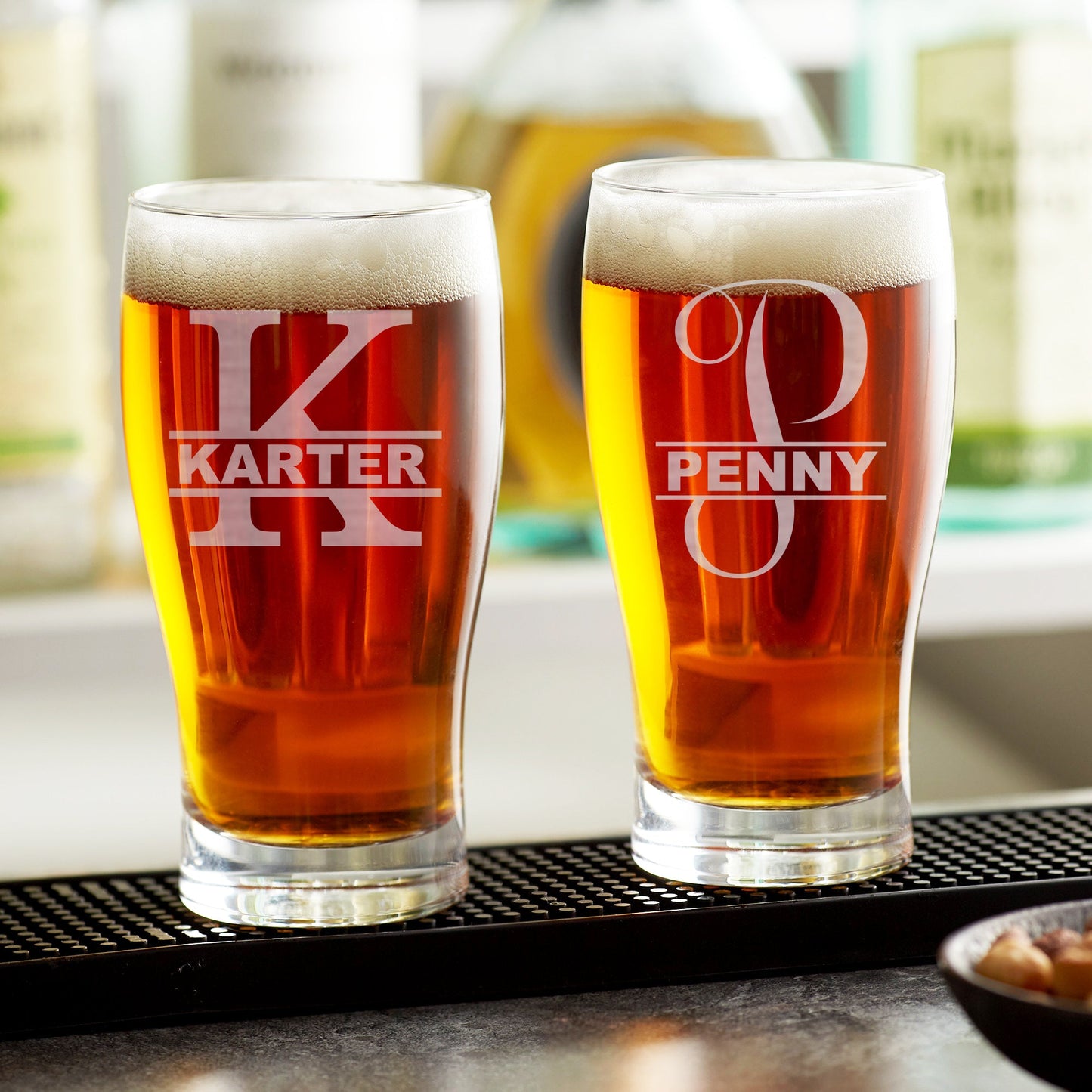 Personalized Beer Pub Glass 16 oz. Laser Engraved Groomsmen Gift, Pilsner Glass