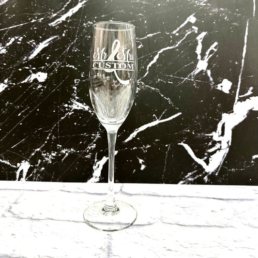 Personalized Champagne Flute Glass Laser Engraved Name Custom Toasting Glass Bridal Shower Birthday