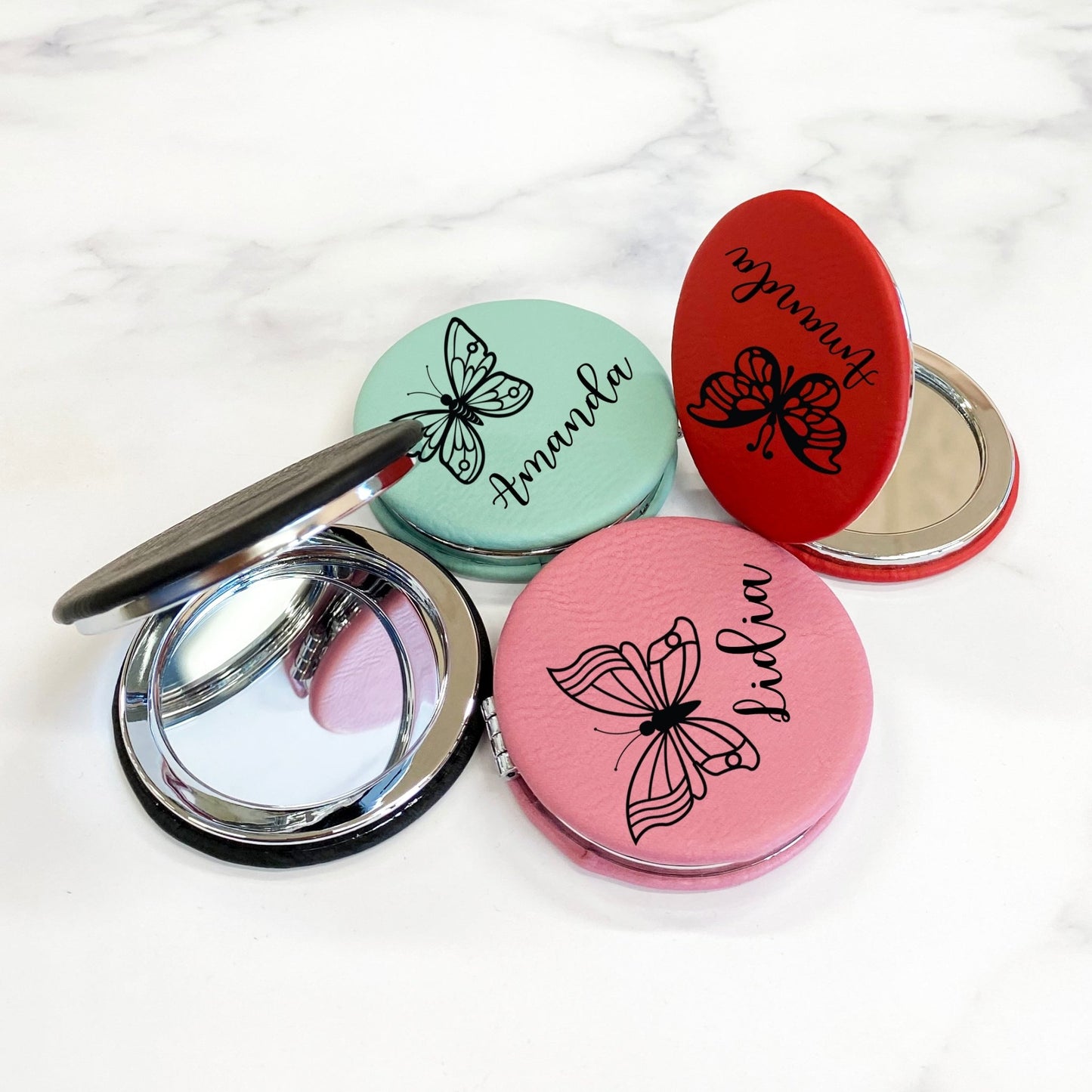 Personalized Compact Mirror Travel Size Makeup Engraved Bridesmaids Gift Idea