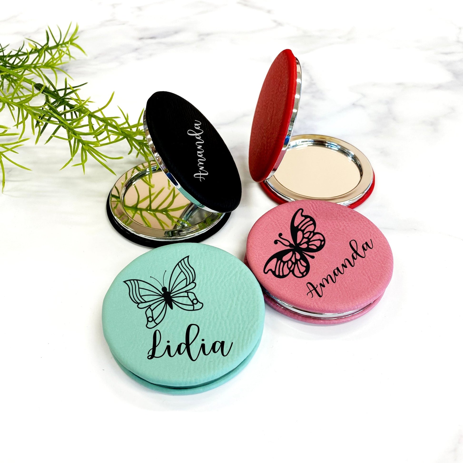Personalized Compact Mirror Travel Size Makeup Engraved Bridesmaids Gift Idea