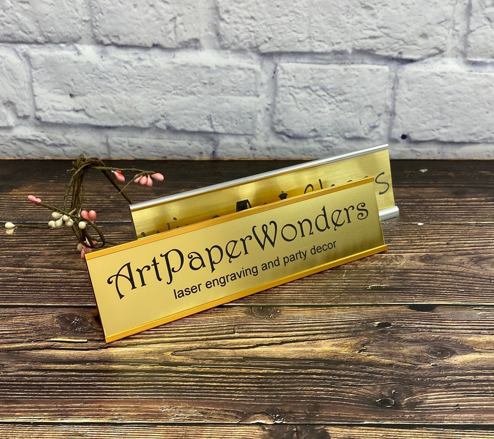 Personalized Office Name Plate Desktop Holder Business Desk Sign