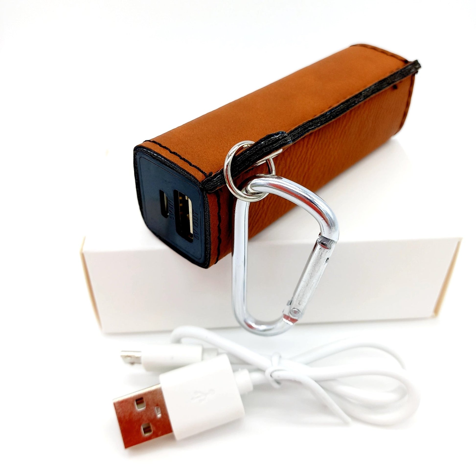 Personalized Power Bank Custom Logo Name USB Cord Laser Engraved Gift
