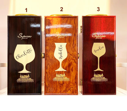 Personalized Wine Box with Tools Glass Decoration Gift for Man Woman Wedding Birthday