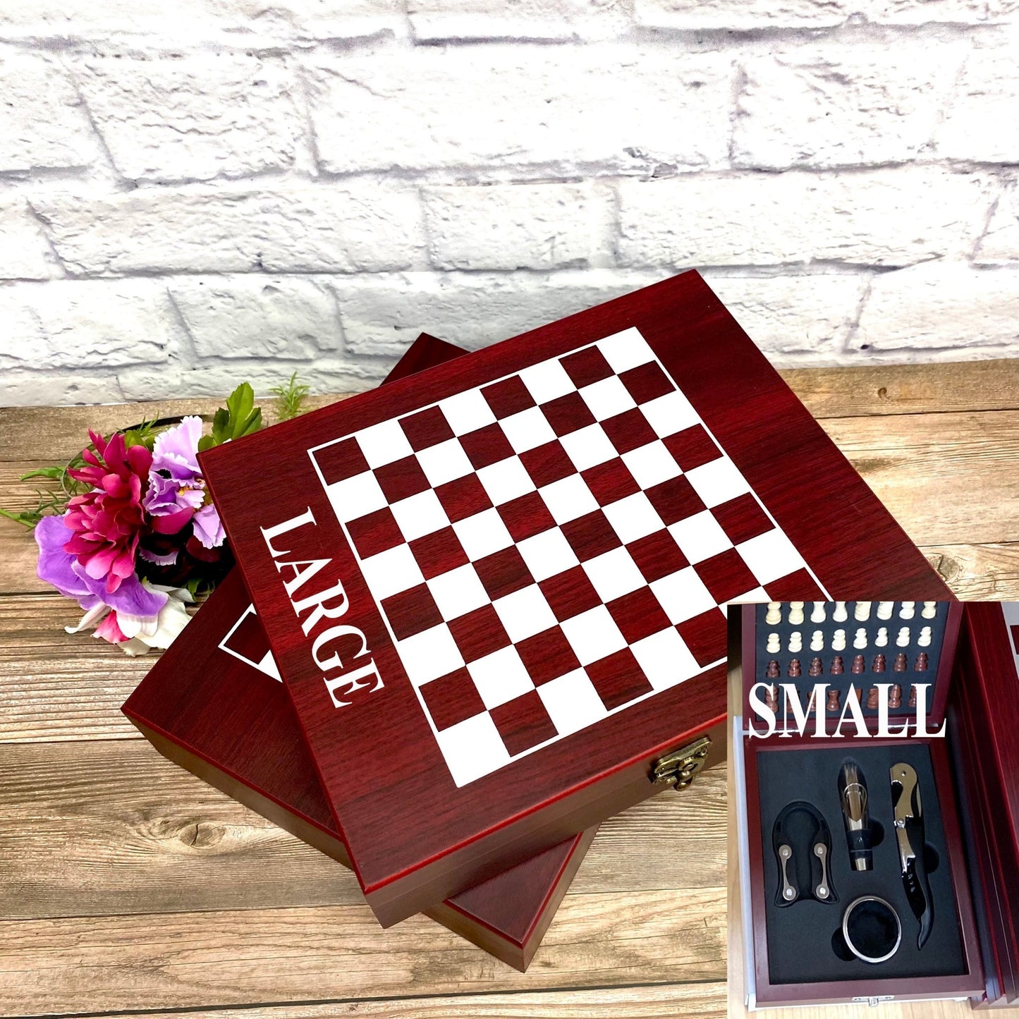 Wooden Chess Set Board Personalized Gift for Father Brother Son Anniversary Party Gift